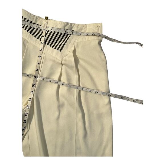 Sideffects Women’s Vintage light Cream pleated Ankle Pants Side zipper Size M - Picture 10 of 12